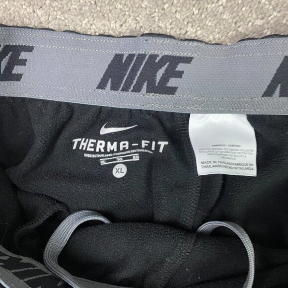 Nike Therma Fit Pants Men's XL Black KO Knockout Fleece Sweatpants 379431 010 - Picture 7 of 15